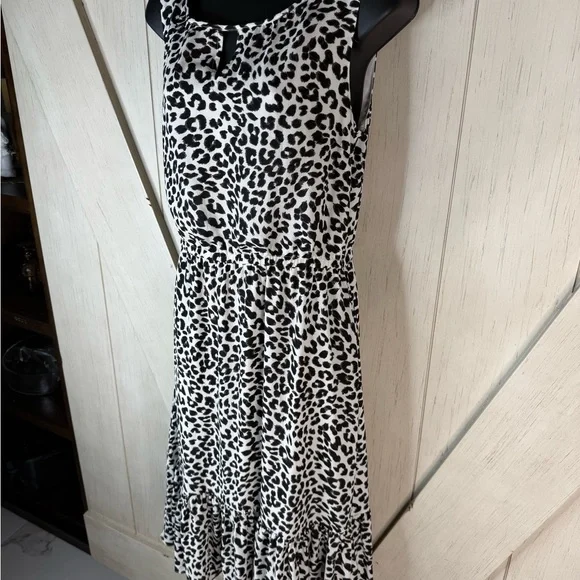 Talbots Black and White Animal Print Midi Dress - Picture 3 of 5